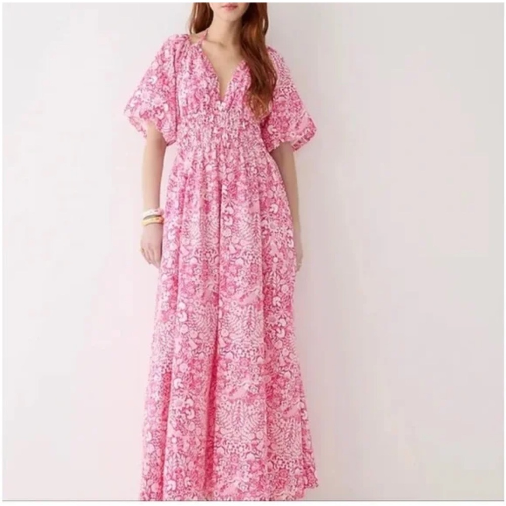 J. Crew Pink Floral Maxi Dress